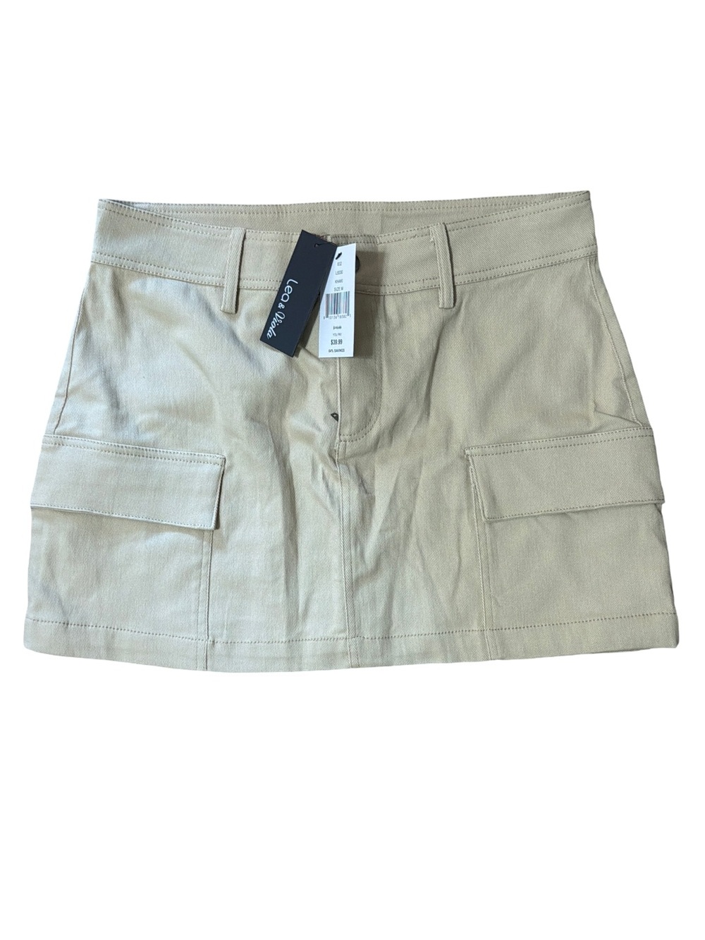 Lea & Viola Beige Cargo Mini Skirt